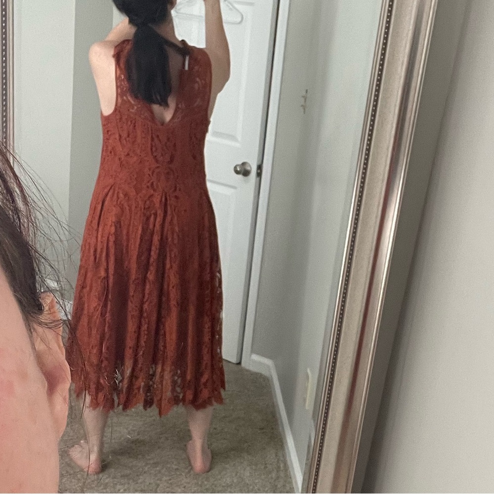 Free People Lace Midi Dress - Rust - Picture 10 of 14